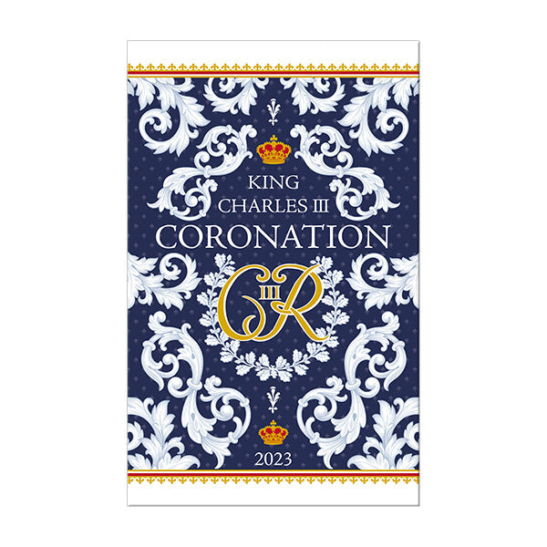 King Charles III Regalia Dark Blue Tea Towel