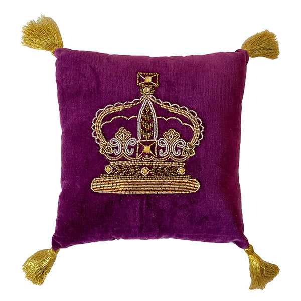 Anne Harris Crowns Hand Beaded Cushion