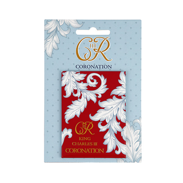 King Charles III Regalia Magnet Red Foiled