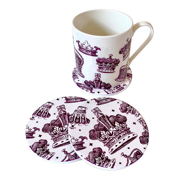 Anne Harris Crowns Ceramic Coaster
